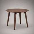 Table à manger ronde en bois, 4 places, brun noyer, Ø 100 × H 75 cm