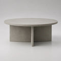 Table basse ronde en béton fibré gris clair, Ø 90 × H 40 cm
