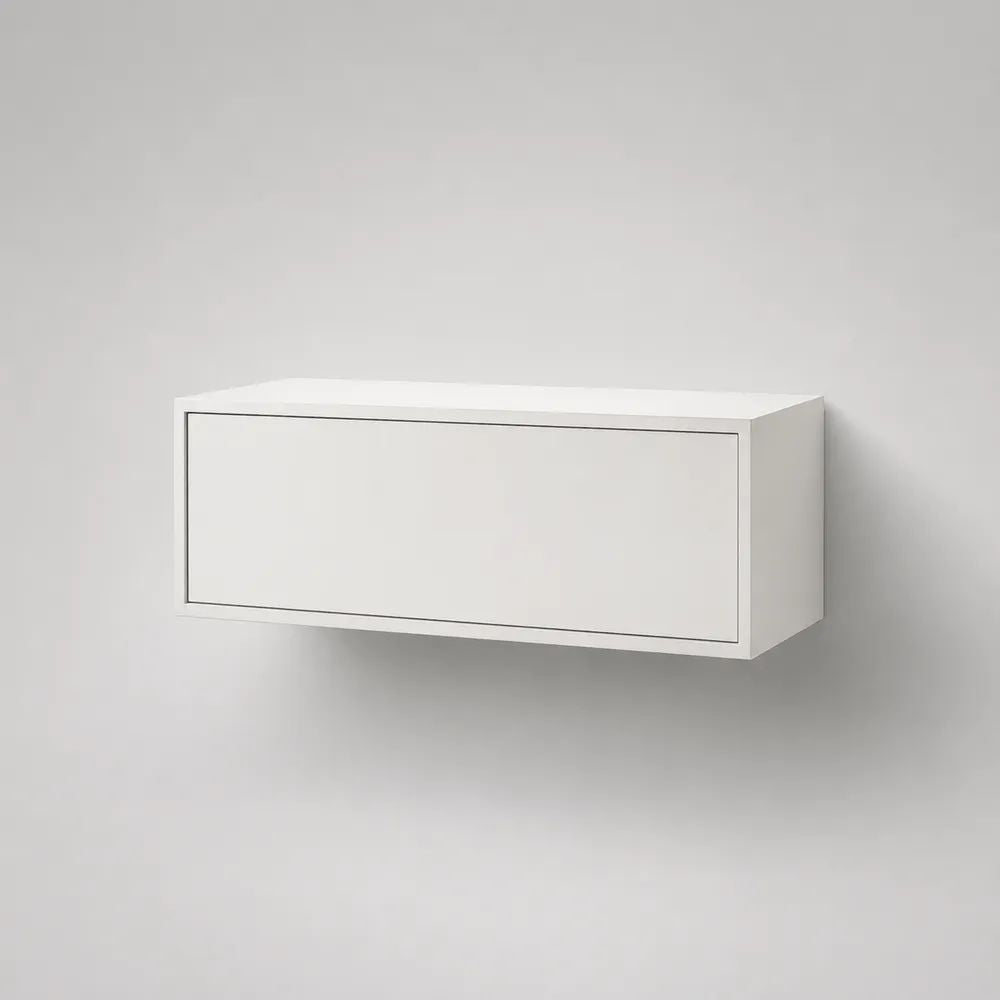 Meuble sous-vasque suspendu en bois blanc, 80 x 35 x 40 cm