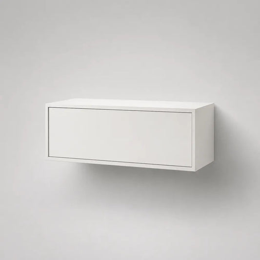 Meuble sous-vasque suspendu en bois blanc, 80 x 35 x 40 cm