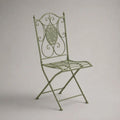 Chaise de jardin pliante en acier vert sauge, 42 × 51 × 94 cm