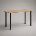Table à manger rectangulaire 4 personnes en bois et métal, chêne naturel et noir, 120 × 70 × 75 cm